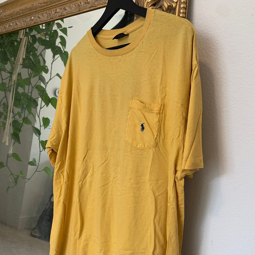 POLO by Ralph Lauren Yellow Pocketed T-Shirt - XL